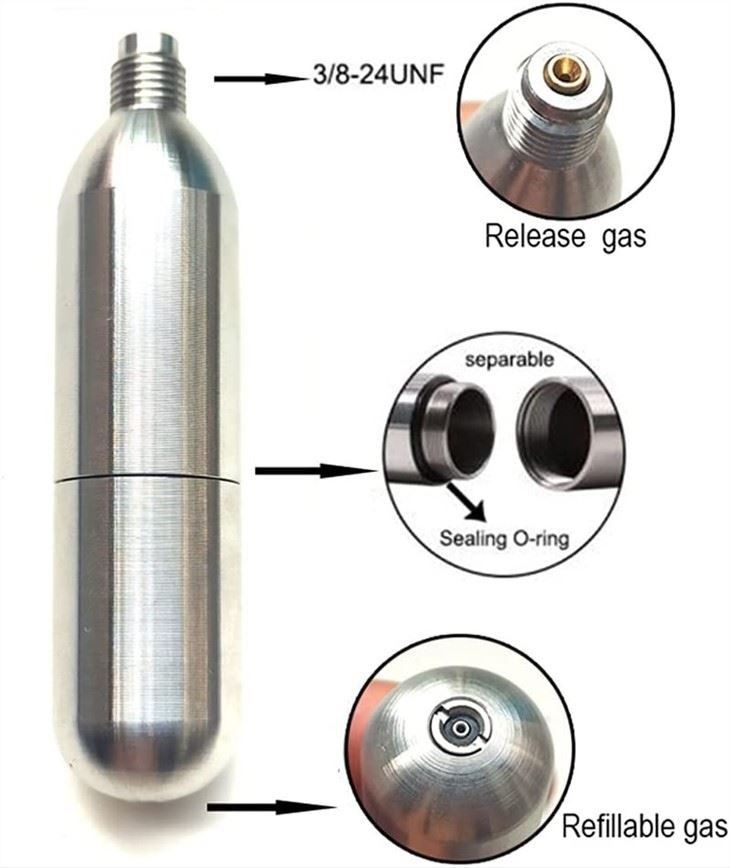最も人気のある補充可能なCO2カートリッジ16Gエアラッシュロードカートリッジポンプと工場のベストセラー